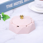 Crown Stainless Steel Ashtray With Lid