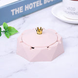 Crown Stainless Steel Ashtray With Lid